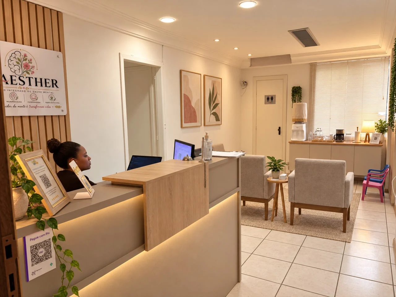 Ambiente de atendimento da Clínica Maesther em Itajaí